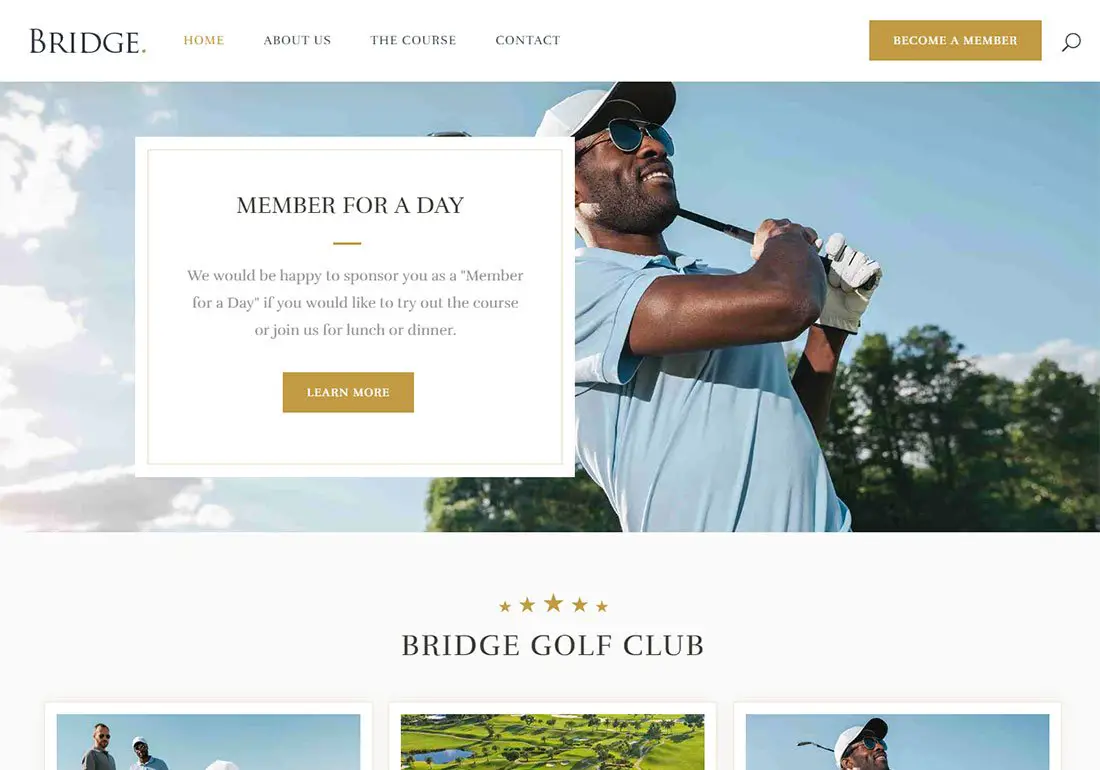 Bridge WordPress Golf Thème