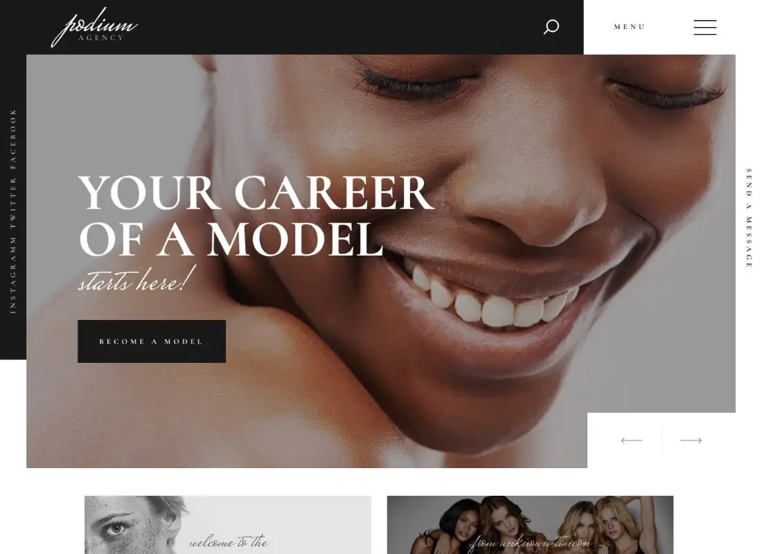 Podium | Thème WordPress pour une agence mannequin