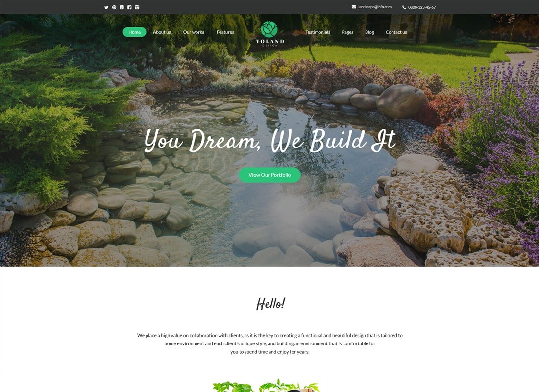 Yoland | Landscape Design & Garden Accessories Store WordPress Theme