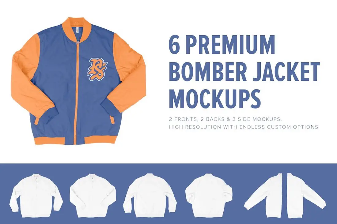 6 maquettes premium letterman jacket