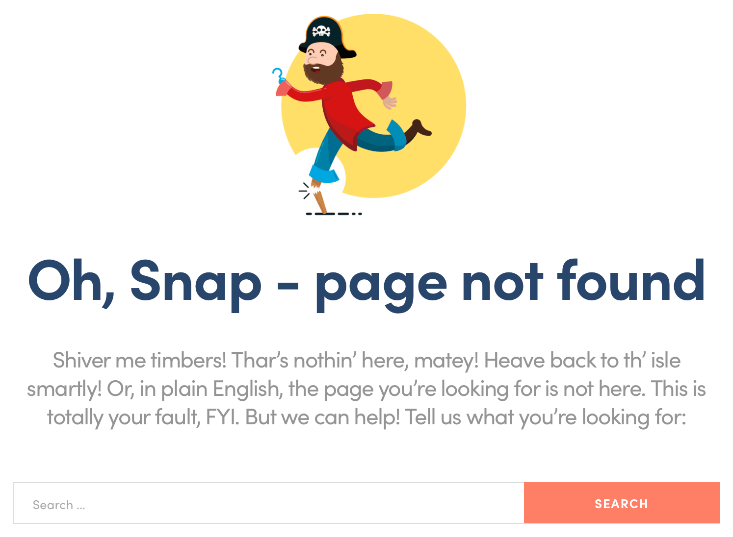La page d'erreur ThemeIsle 404.
