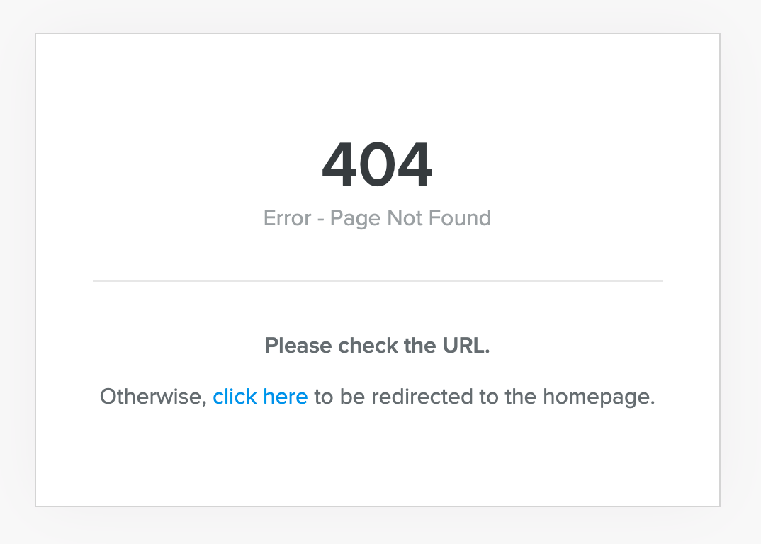 Un modèle de page 404 non personnalisé.
