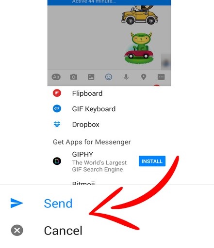 Dropbox Messenger Envoyer Annuler