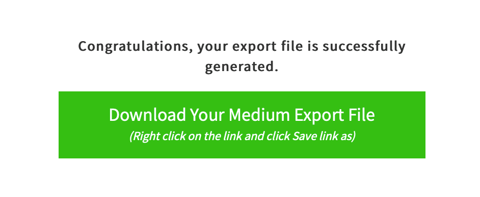 Le bouton Télécharger le fichier d'exportation moyen.