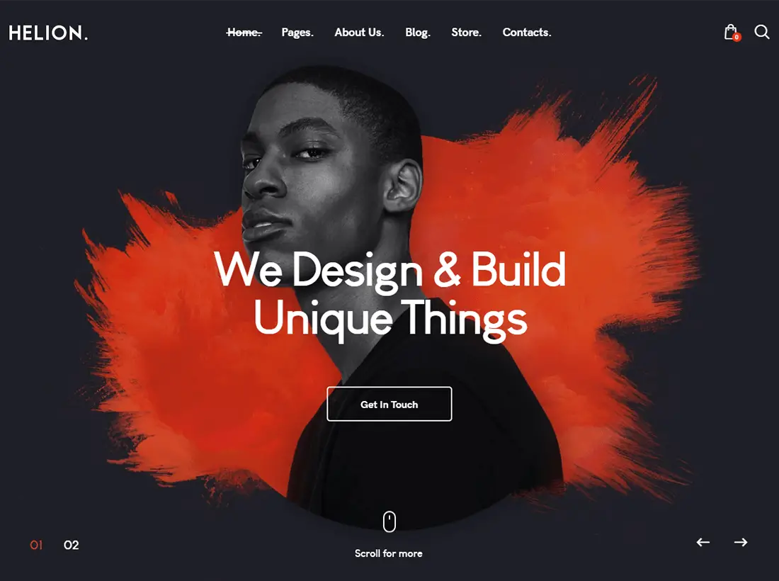 Helion | Portfolio créatif personnel Thème WordPress + Store