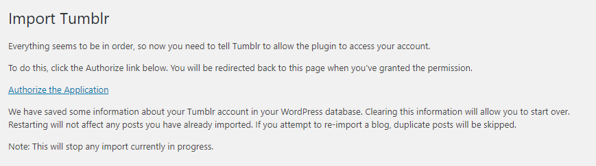Autoriser WordPress à se connecter à Tumblr.