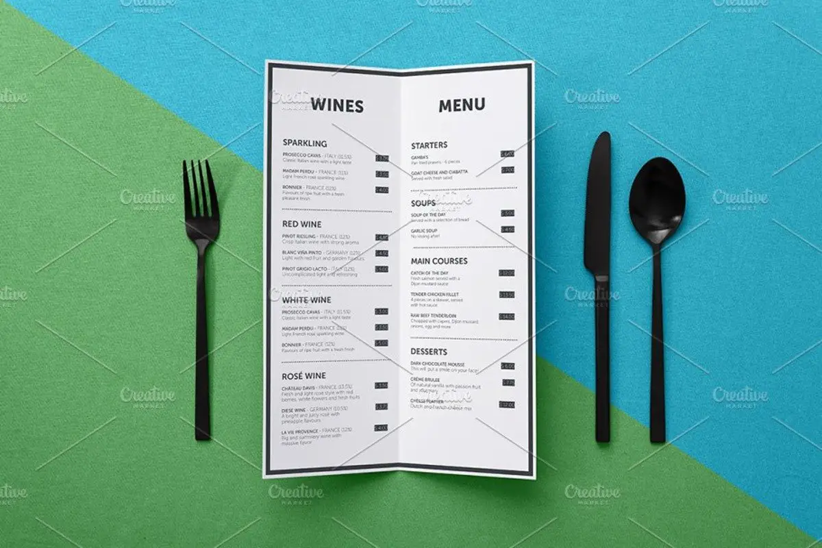 20 meilleures maquettes de menu pour le branding d'un restaurant 7