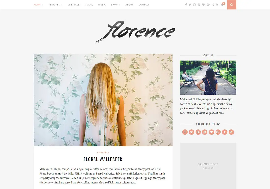 Thème WordPress Flornce Personal Branding