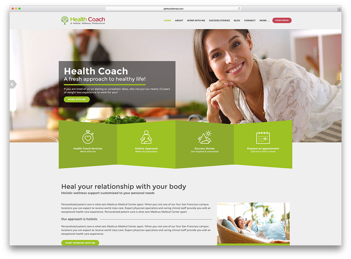 healthflex-theme-for-health-coach-doctor "width =" 1200 "height =" 885 "srcset =" https://colorlib.com/wp/wp-content/uploads/sites/2/healthflex-theme-for -health-coach-doctor.jpg 1200w, https://colorlib.com/wp/wp-content/uploads/sites/2/healthflex-theme-for-health-coach-doctor-300x221.jpg 300w, https: / /colorlib.com/wp/wp-content/uploads/sites/2/healthflex-theme-for-health-coach-doctor-768x566.jpg 768w, https://colorlib.com/wp/wp-content/uploads/ sites / 2 / healthflex-theme-for-health-coach-doctor-1024x755.jpg 1024w "data-lazy-tailles =" (largeur max: 1200px) 100vw, 1200px "src =" https: //cdn.colorlib. com / wp / wp-content / uploads / sites / 2 / healthflex-theme-for-health-coach-doctor.jpg "/></p>
<p><noscript><img decoding=