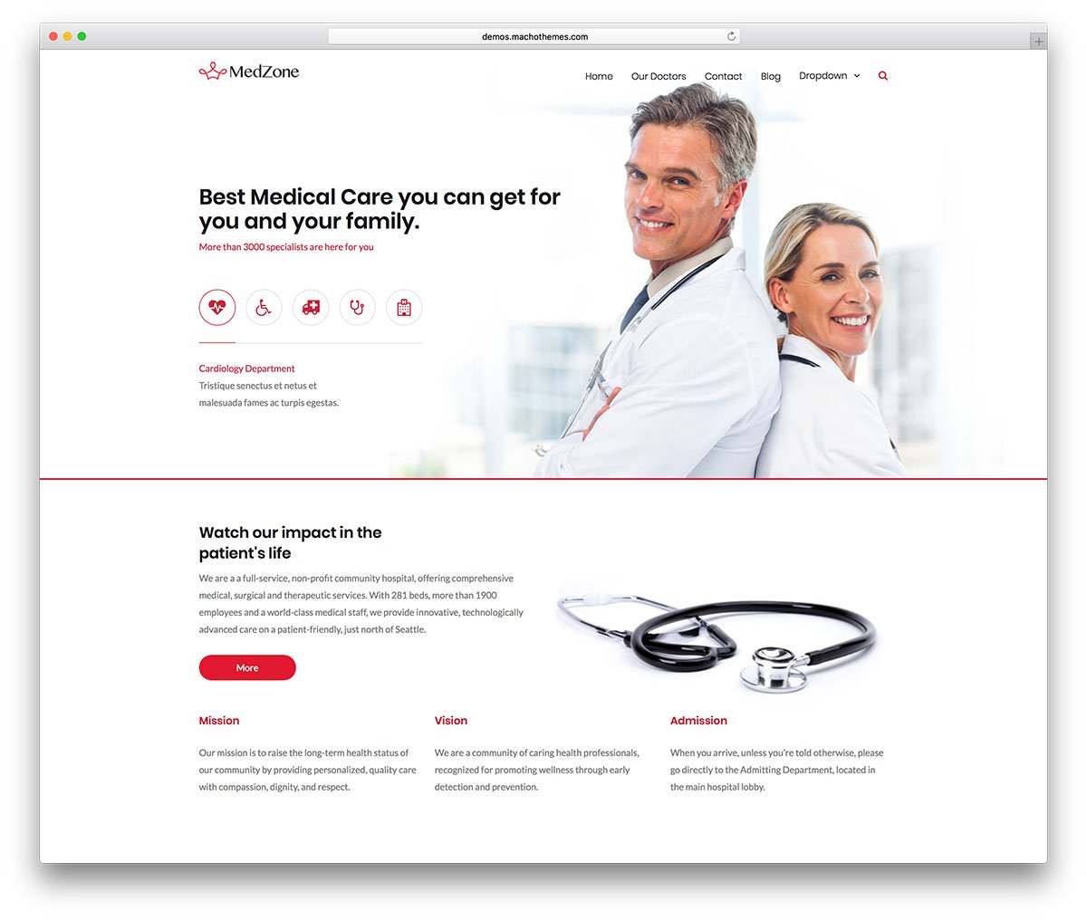 Top 29 des thèmes WordPress simples pour les médecins et les organisations médicales 2019 24
