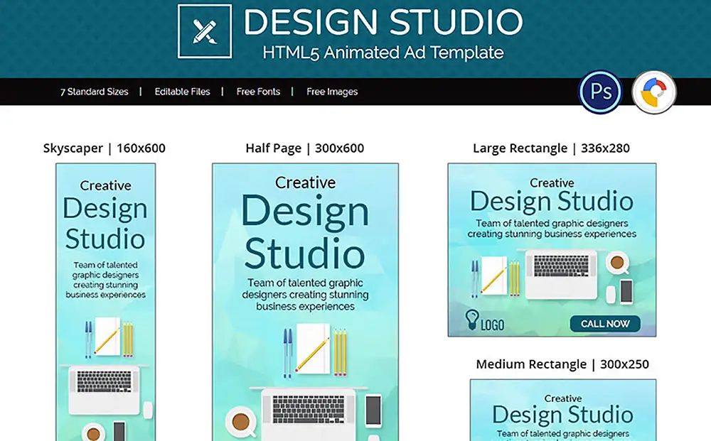 Services professionnels | Bannière animée de Design Studio Ad