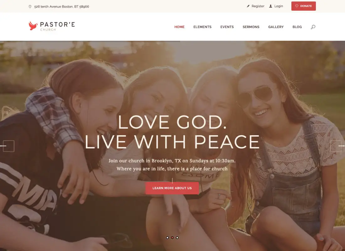 Pastor'e | Thème WordPress pour l'Église, la religion et la charité