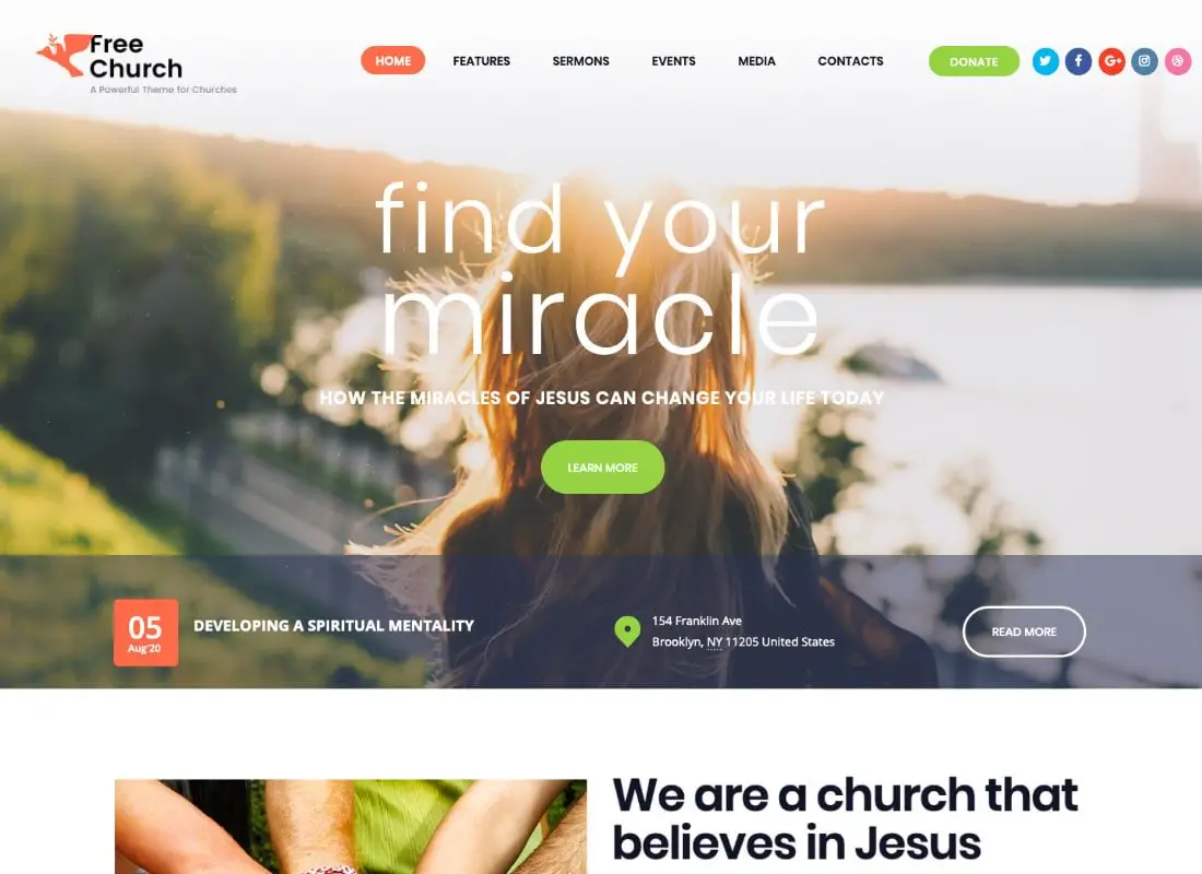 Église libre | Thème WordPress Christian Religion & Charity