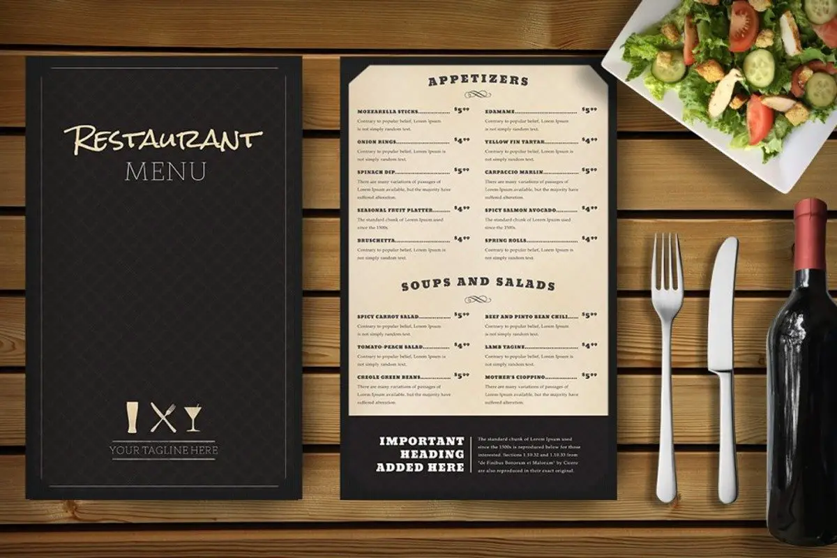 20 meilleures maquettes de menu pour le branding d'un restaurant 1