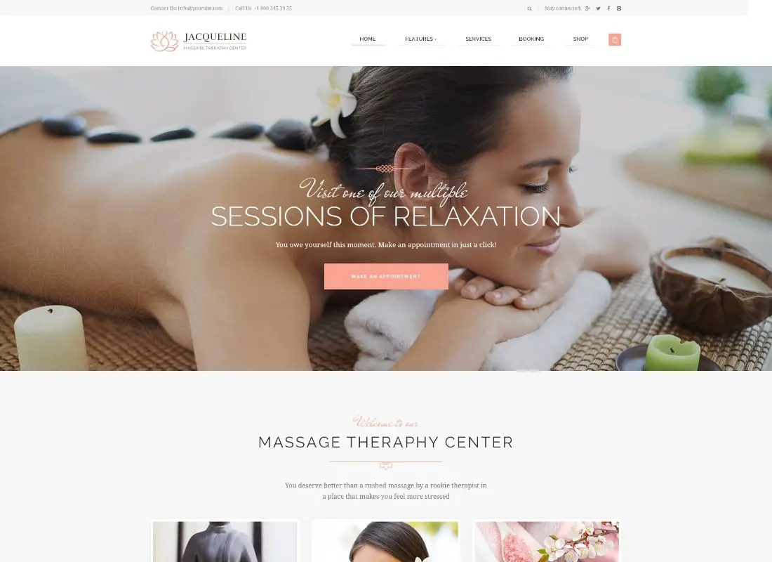 Jacqueline | Thème WordPress pour spa et salon de massage