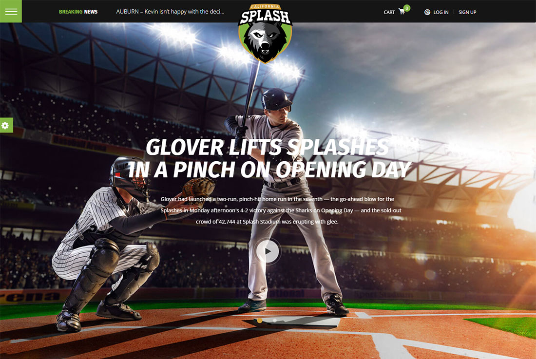 Thème WordPress Splash Sport Baseball