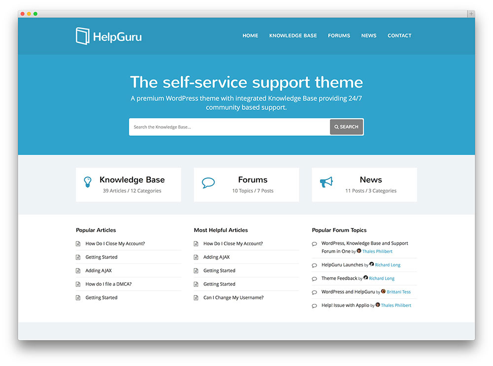 HelpGuru Accesible Tech Support WordPress Theme