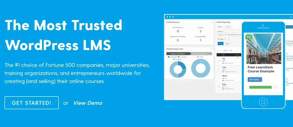 capture d'écran de LearnDash, système de gestion de WordPress Learning 