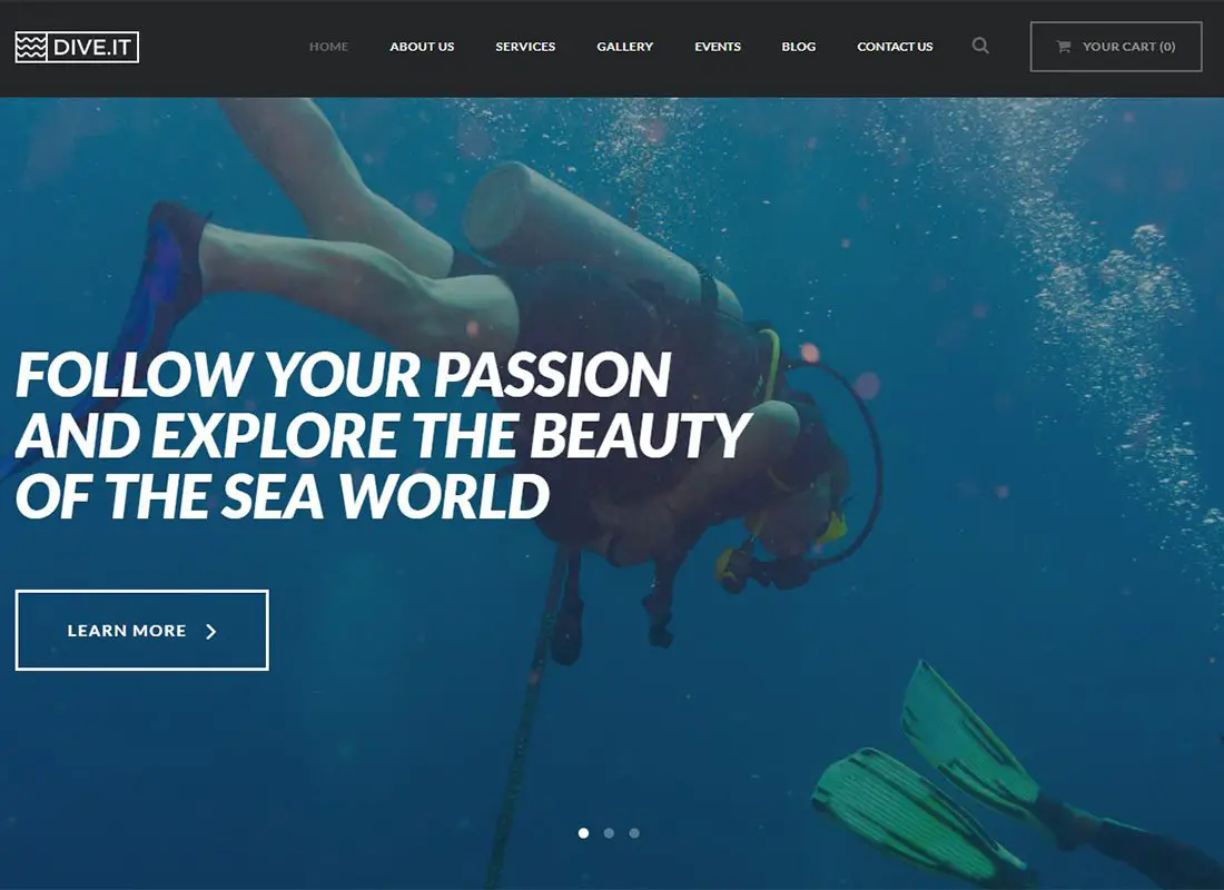 DiveIt | Thème WordPress pour école de plongée sous-marine