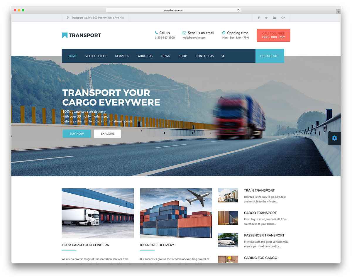 32 meilleurs thèmes WordPress pour le transport et la logistique 2020 8