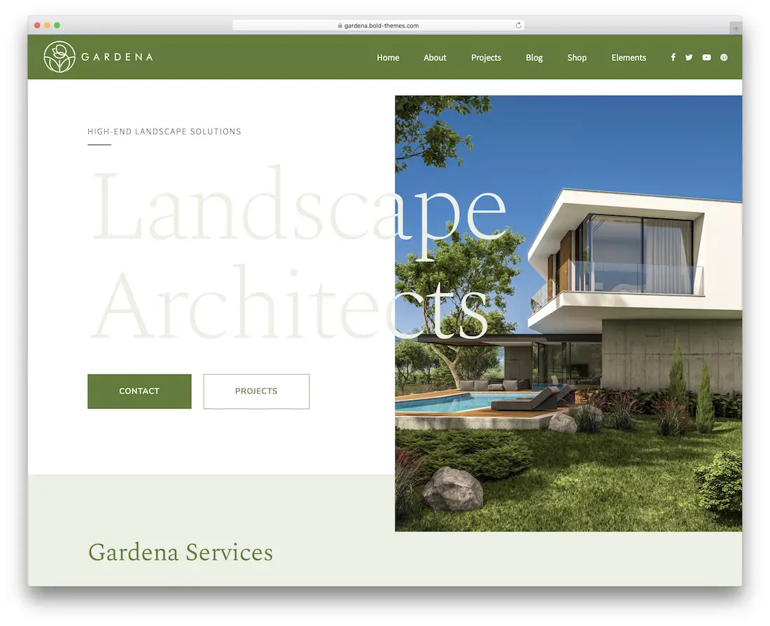 modèle de site Web d'aménagement paysager gardena