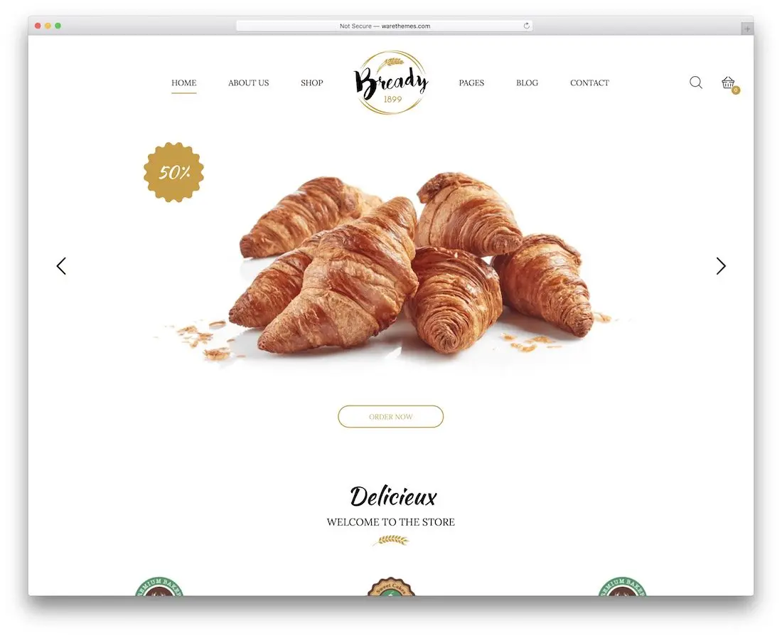 modèle de site Web de boulangerie