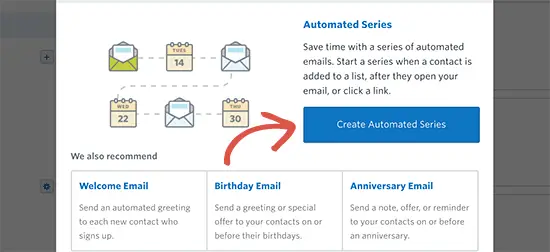 Créez une série automatisée de courriels de bienvenue