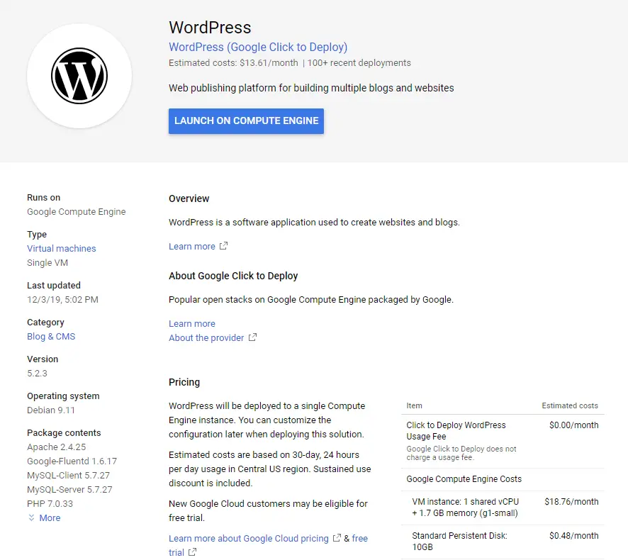 Un aperçu de votre pile WordPress.