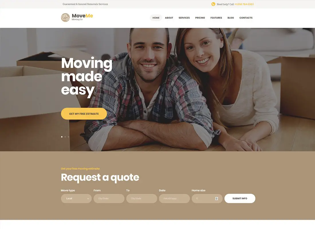 MoveMe | Thème WordPress pour entreprise de déménagement et de stockage