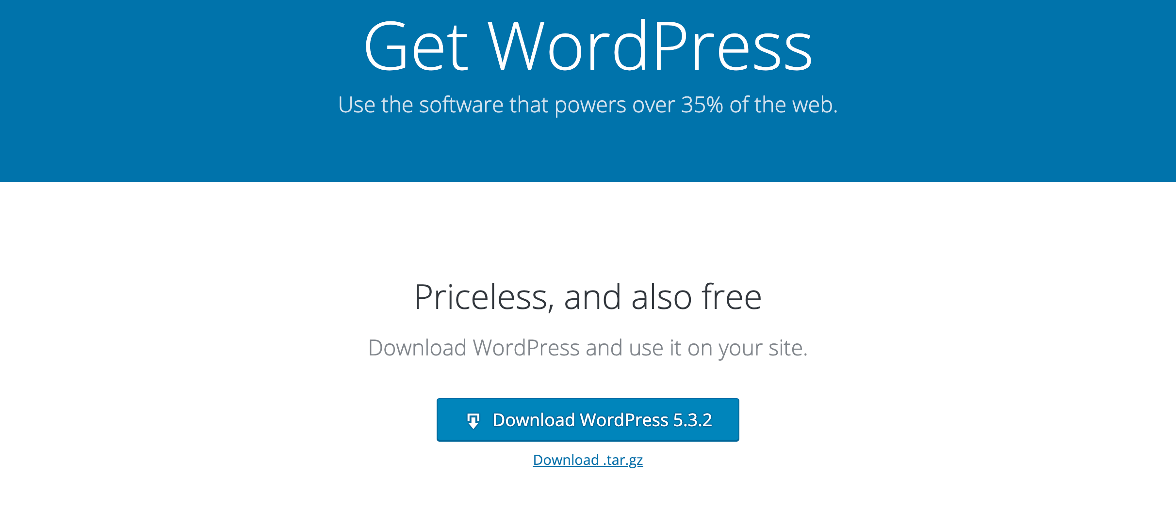 Téléchargement de WordPress.