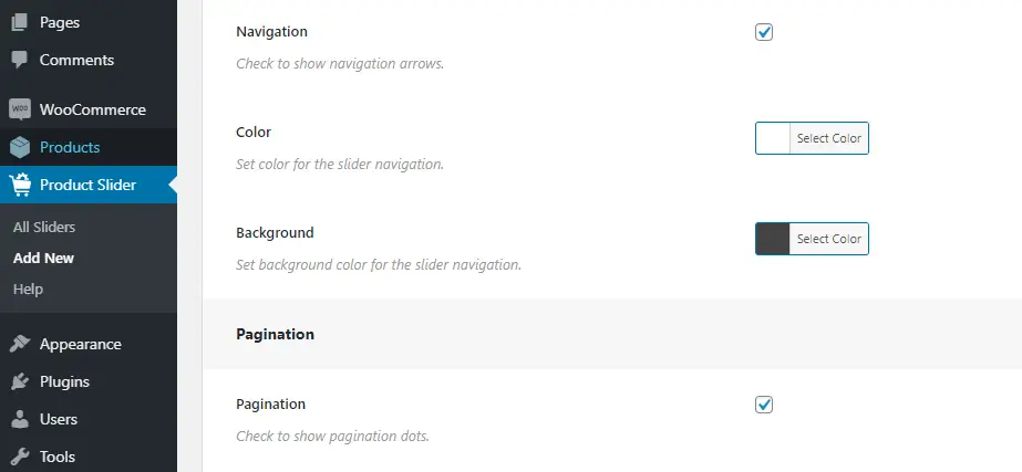 Configuration de vos paramètres de pagination et de navigation.