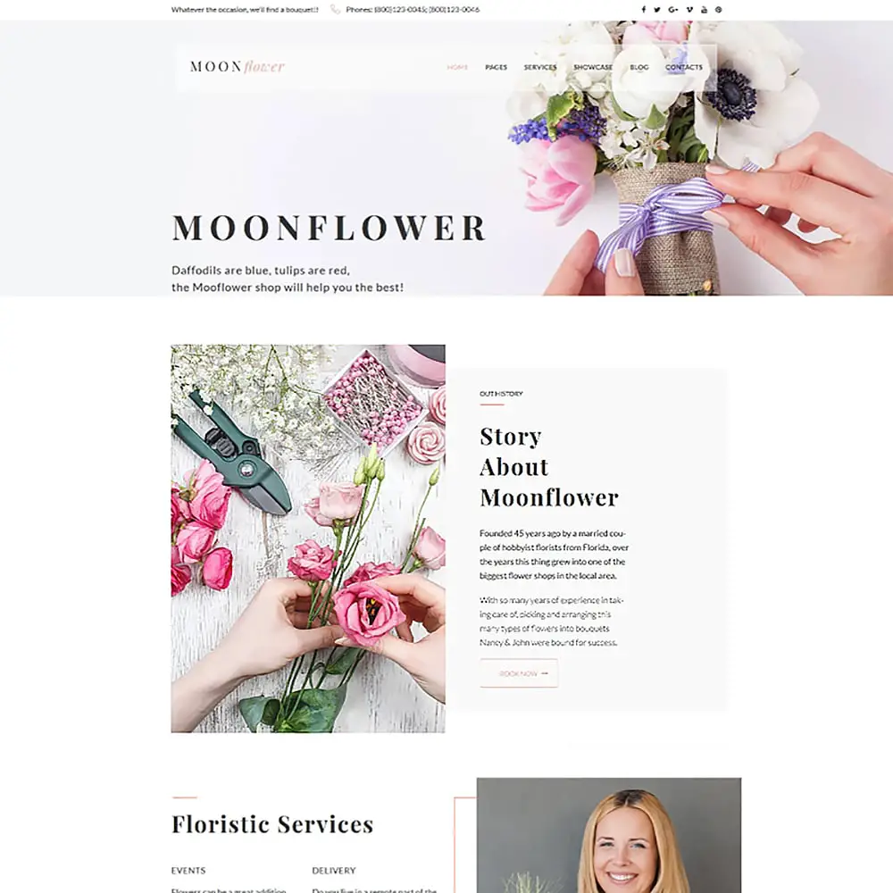 Moon Flower - Flower Shop Theme WordPress 