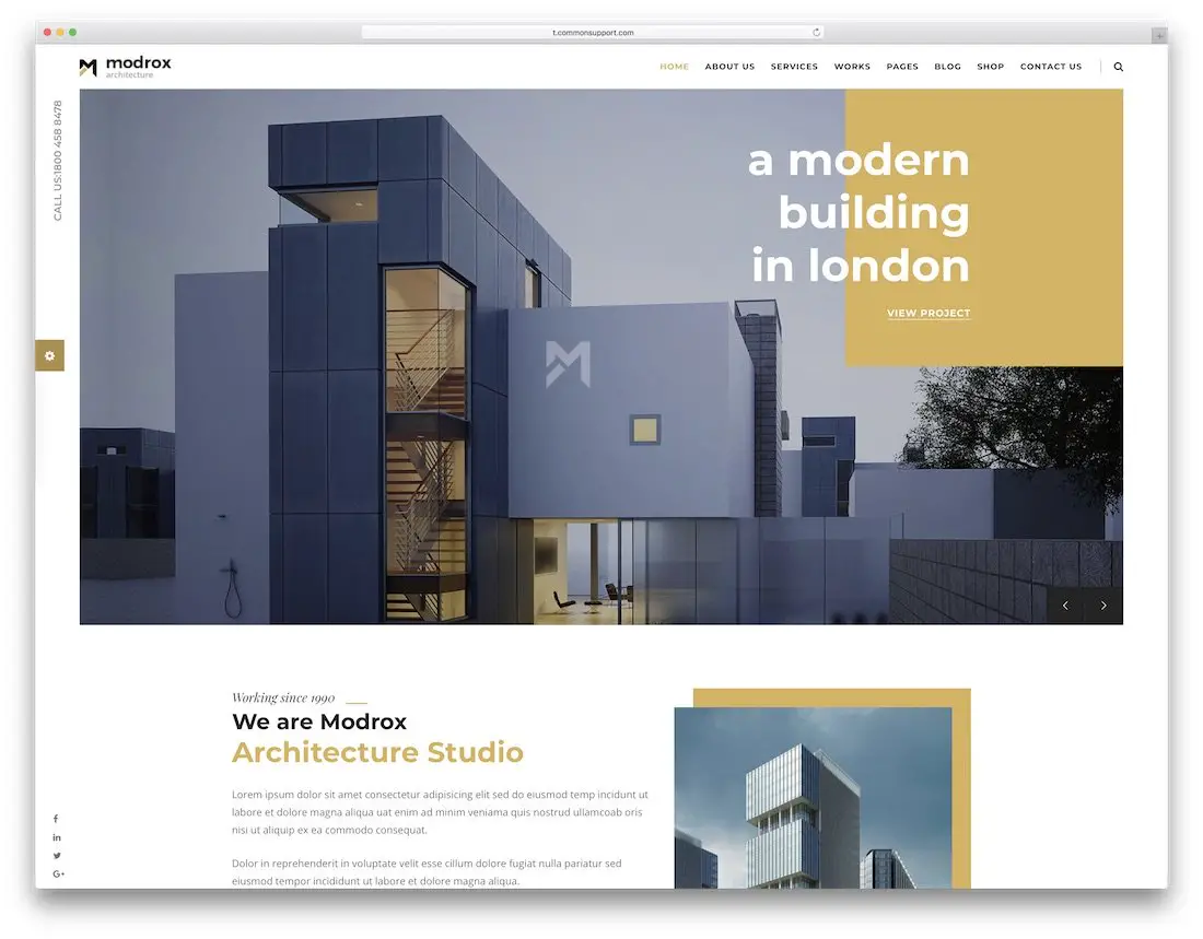 modèle de site Web de design d'intérieur modrox