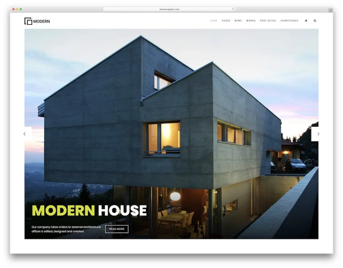 modèle de site Web de design d'intérieur moderne