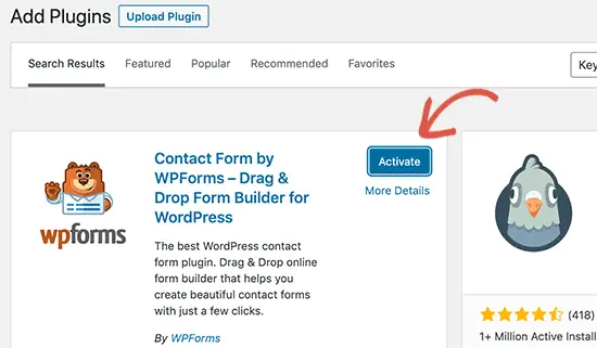 Activer un plugin WordPress