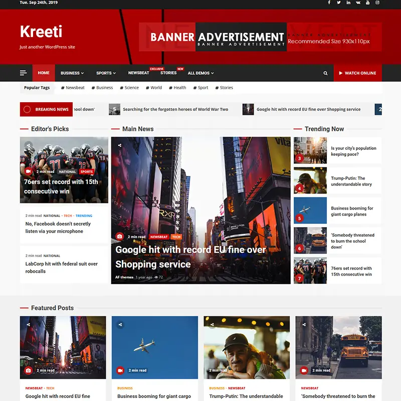 Kreeti - Thème WordPress réactif propre et élégant