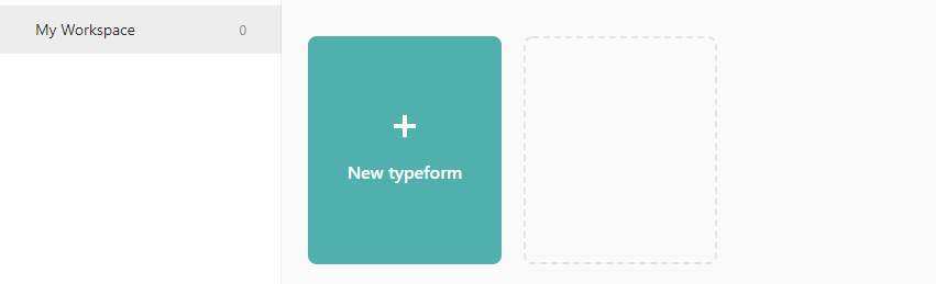 Création d'un nouveau formulaire Typeform.