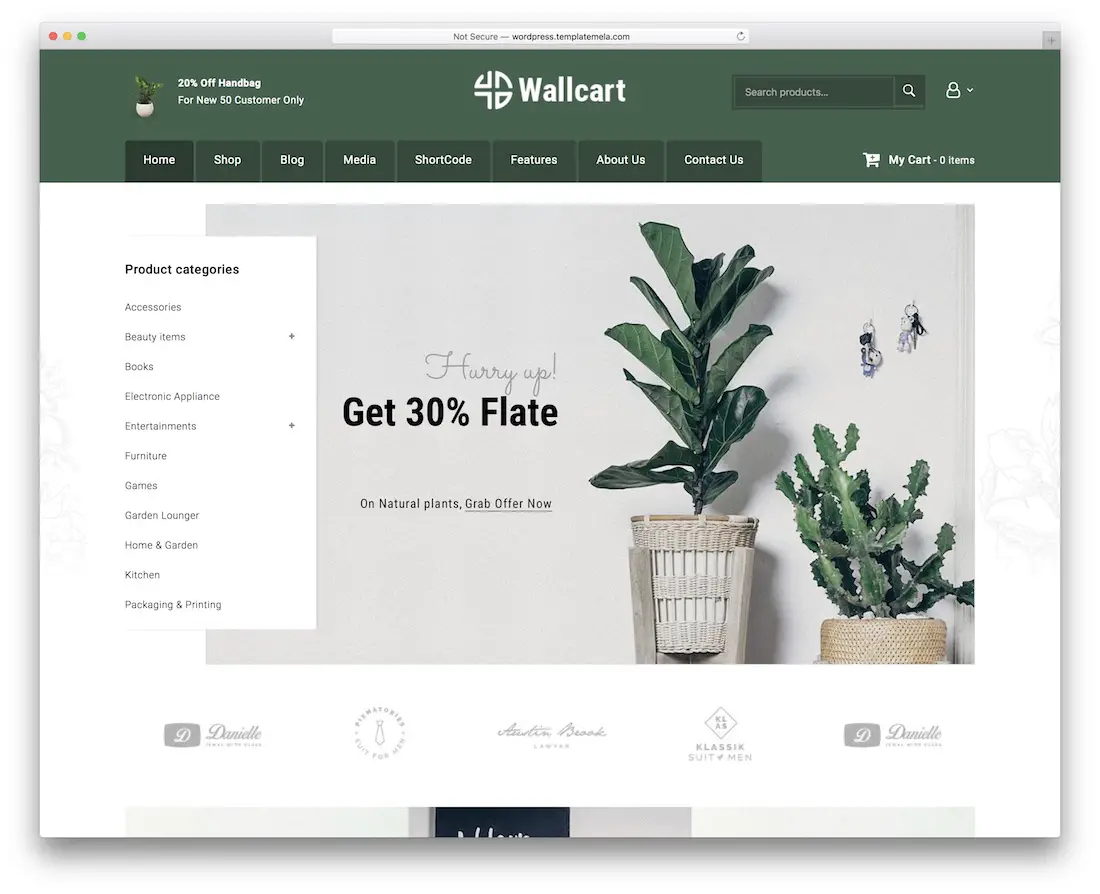 modèle de site Web fleur wallcart