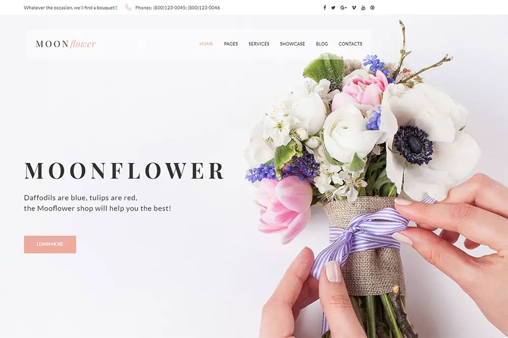 Fleur de lune - Thème WordPress pour boutique de fleurs