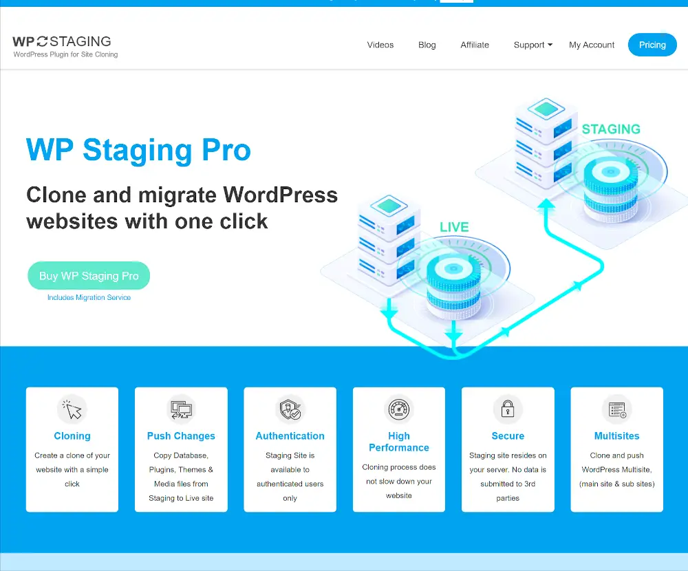 Plugins de mise en scène WordPress: WP Staging