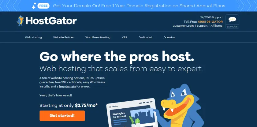 HostGator-meilleurs fournisseurs d'hébergement WordPress