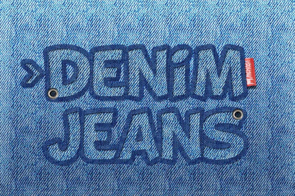 modèle de photoshop de texte de jeans gratuit