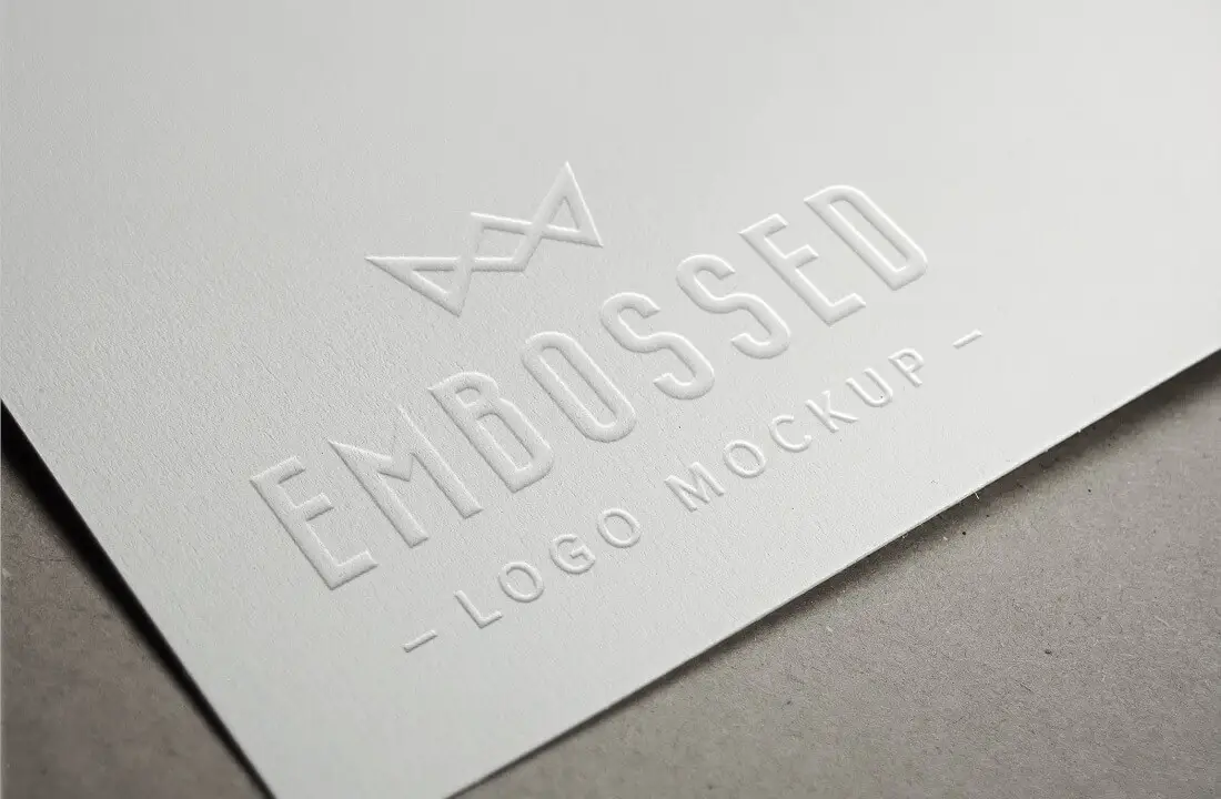 embossed paper logo mockup