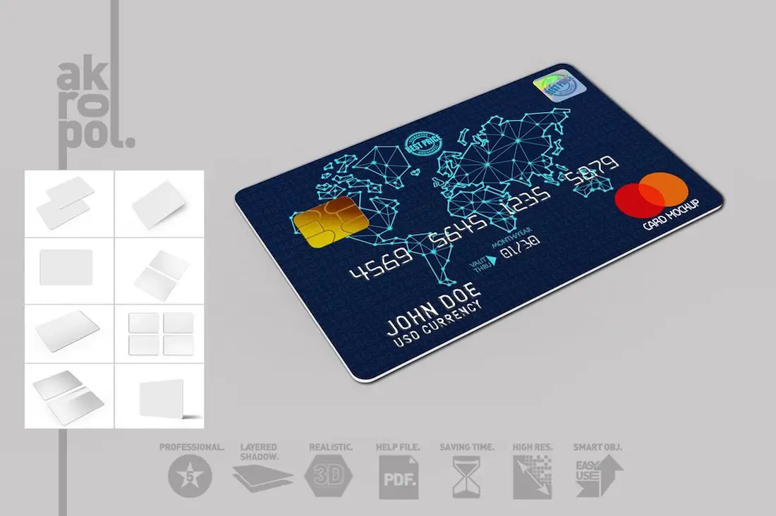 maquette de cartes de crédit
