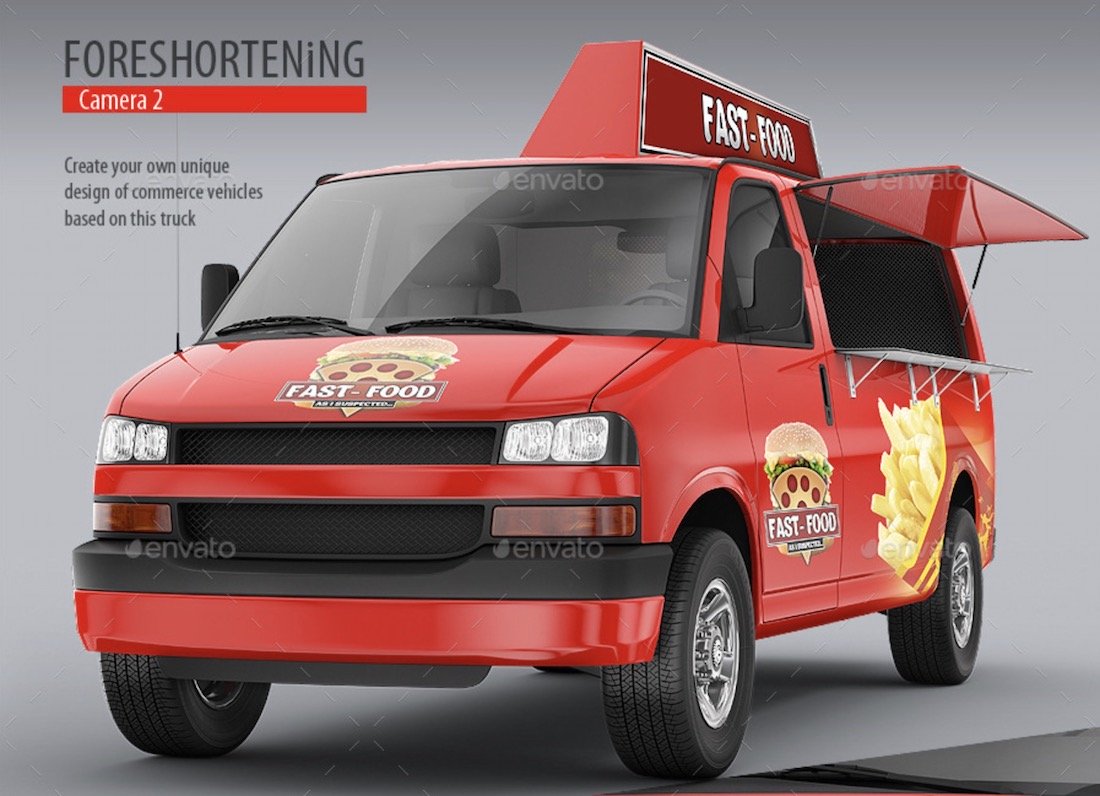 minibus de maquette de camion de nourriture