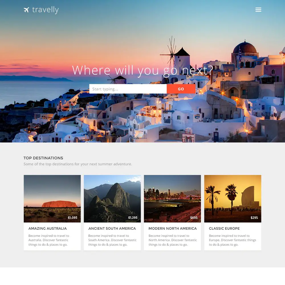 Travelly PSD One Page Template