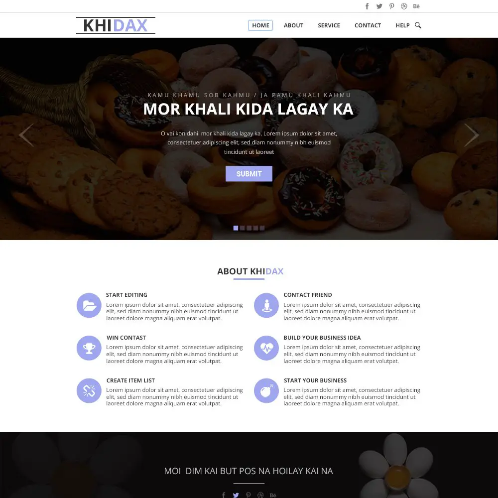 Khidax PSD One Page Template