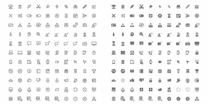 350 icônes vectorielles gratuites - Google Material Design