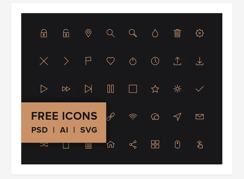 Pack d'icônes de ligne gratuite