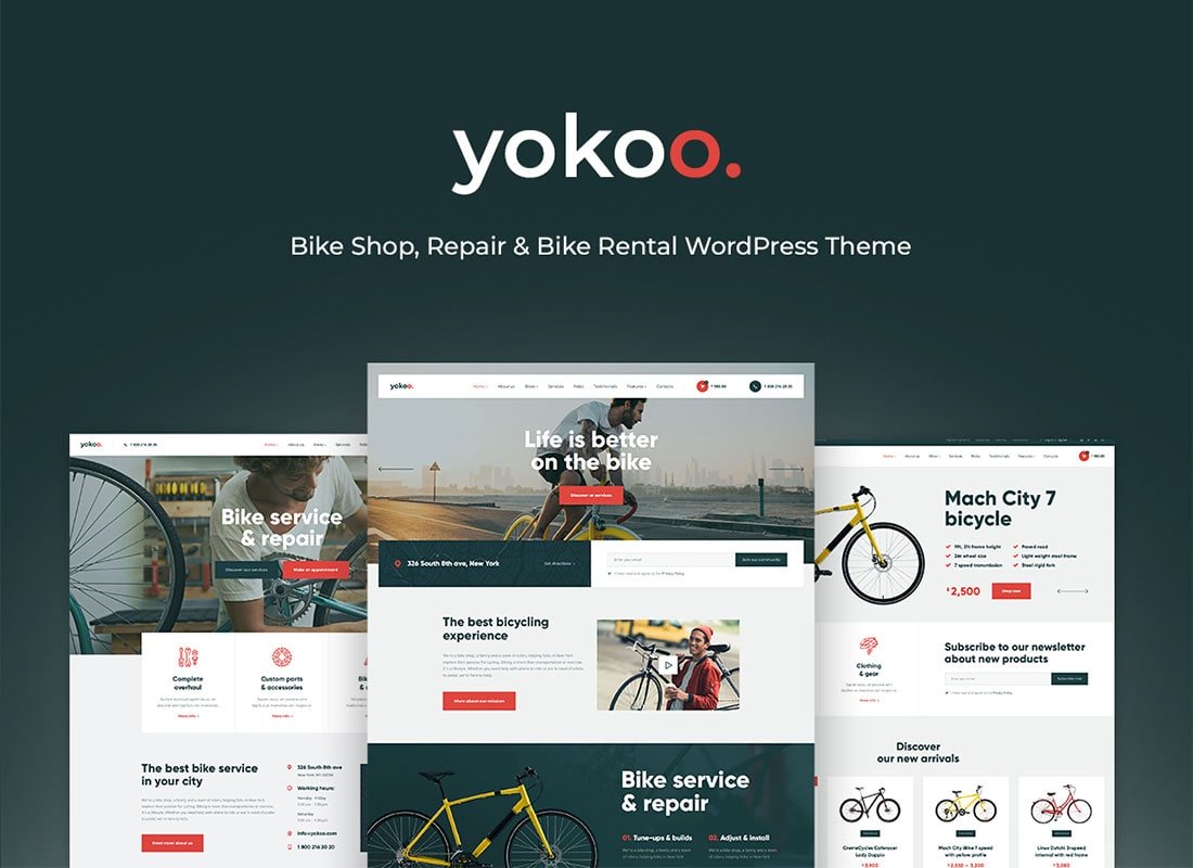 Yokoo - Thème WordPress pour magasin de vélos et location